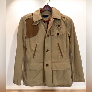 RARE VTG Ralph Lauren LTD Khaki Field Jacket Hunting Patch Men’s S